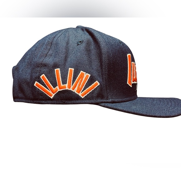 Nike Illinois Fighting Illini Snap Back Hat Blue & Orange Embroidered Cap - Picture 4 of 9